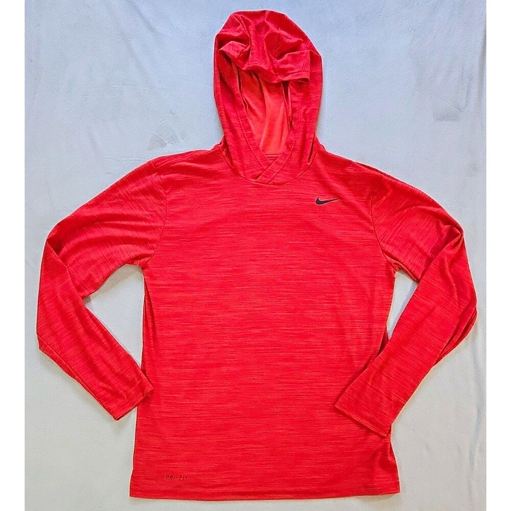 Nike Men's Red Dri-FIT Pullover Hoodie Long Sleeve w/ Logo, Size M Regular